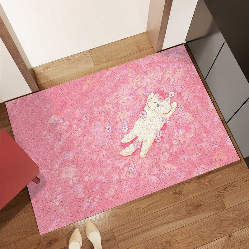 Fresh INS Style Entryway Door Wear-resistant Silk Loop Doormat Entrance Cuttable Mat Entrance Lawn Cat Dirt-resistant Foot Mat S260207