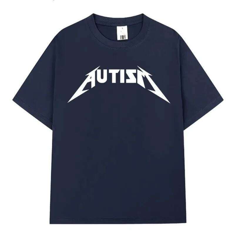 Autism Metal Rock Meme T-shirt Men Women Fashion Hip Hop Short Sleeve Oversized T-shirts 100% Cotton Comfort T Shirts Streetwear X260209
