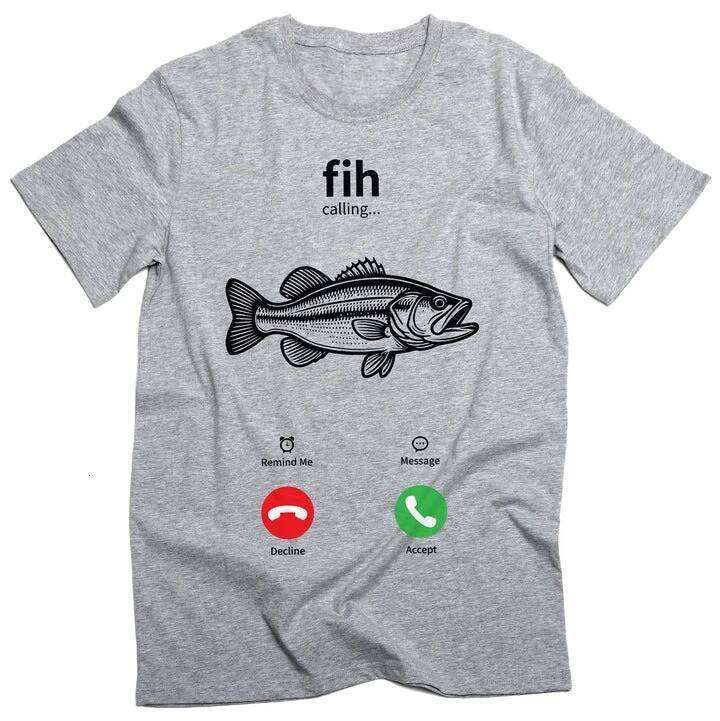 Women T-Shirts Fih Calling Remind Me Message Decline Accept Phone Call Fish Awesome Tees Short Sleeve T Shirts Clothing Y2K Top X260209