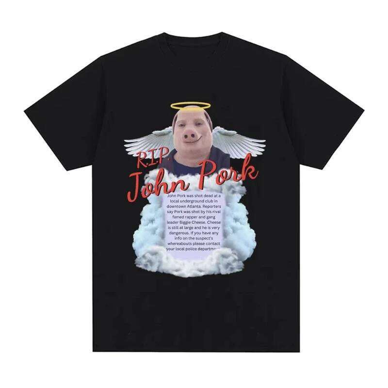 John Pork Is Calling Answer Call Phone Women Humor Funny Pig Lover Graphic Tee Top Harajuku Sleeve Casual Aesthetic Clothes X260209