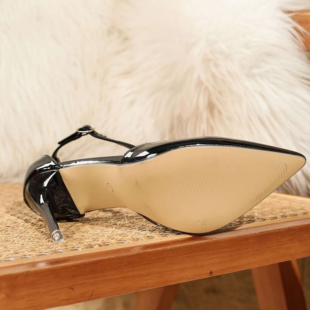 Stylish Heels Stylish Ladies Solid Color Pointed Toe Heels Ankle Strap Open Back Stiletto Women Shoes Light Outdoor Wear MOJIDASHU
