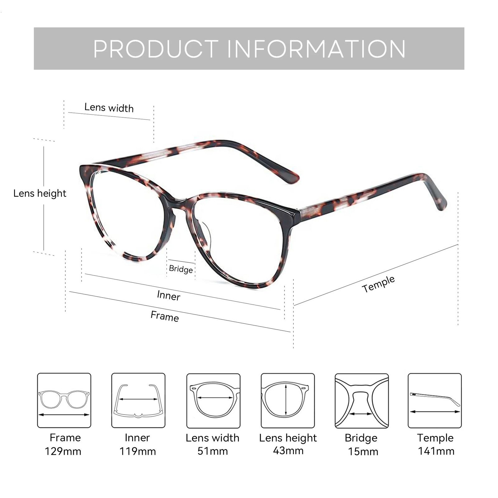 BLUEMOKY Women Pretty Butterfly Acetate Minus Correction Prescription Aesthetic Glasses Anti Blue Light Pochromic Progressive 260207