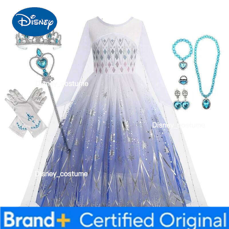 Disney Frozen 2 Elsa Princess Girls Dress Up Snow Queen Costume Halloween Kids Carnival Birthday Party Clothes H2602091
