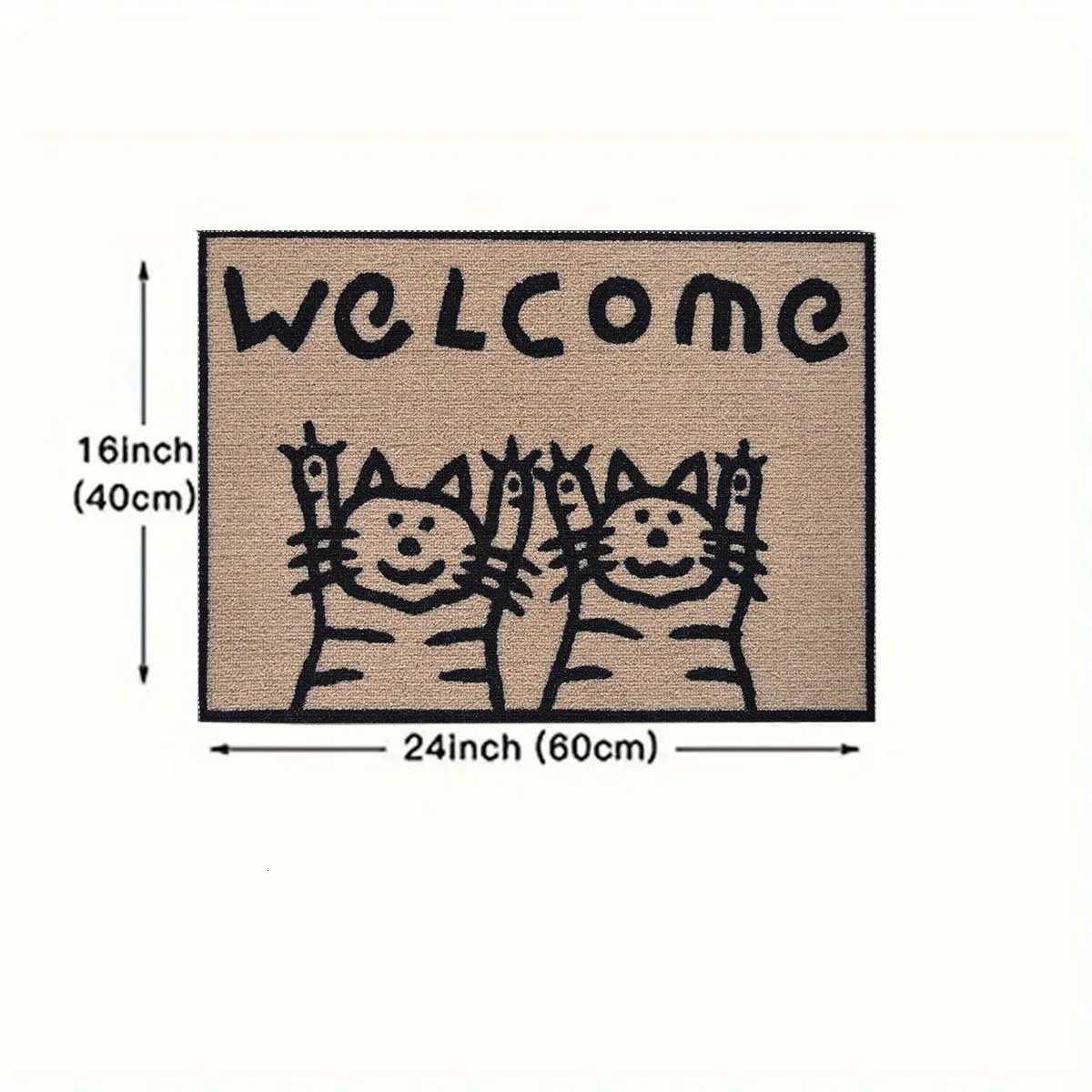 VIKAMA Fun Cat Door Mat Corridor Kitchen Bathroom Balcony Floor Mat Home Indoor and Outdoor Decoration Door Mat S260207