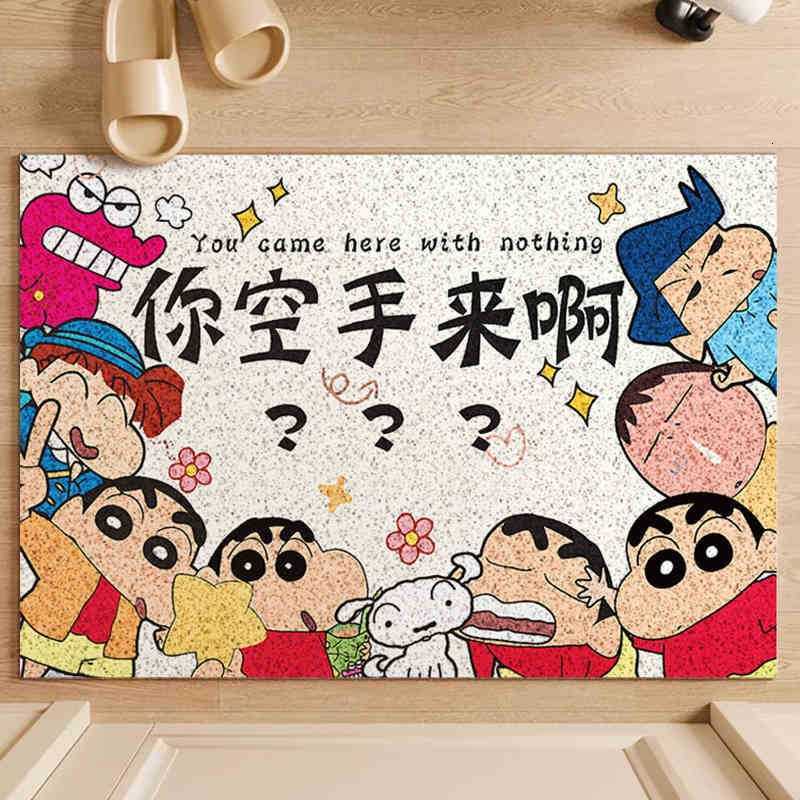 Cartoon Crayon Shin-chan silk loop floor mat for entrance door dirt-scraping foot mat PVC cuttable carpet S260207