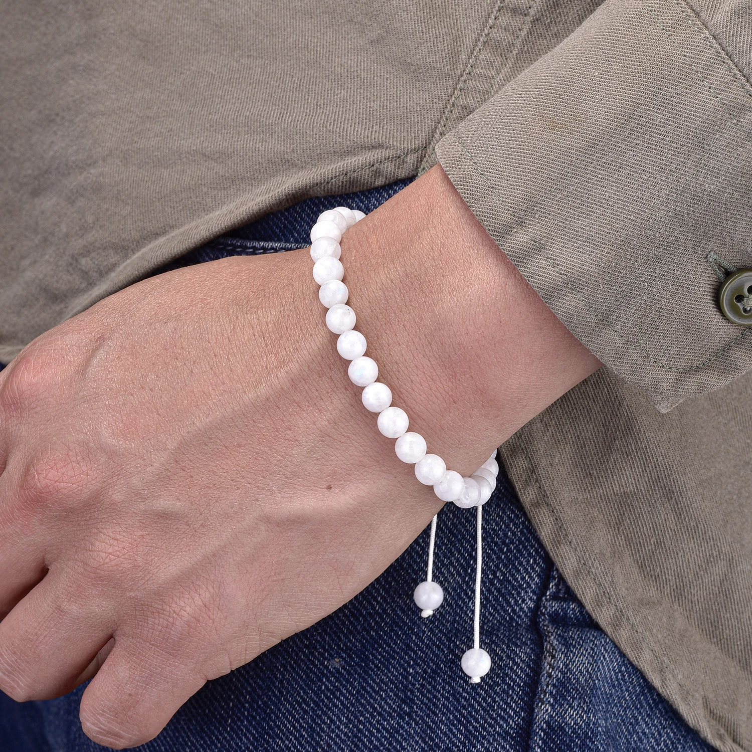 6mm Bohemia MoonStone Bracelet for Women Natural GemStone Carnelian Beads Crystal Healing Adjustable Braided Rope Bracelets 260202