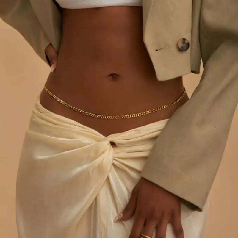 Single /Double Layer Rhinestone Tassel Women's Beach Fashion Crystal Body Waist Chain Bikini Accessories X260209