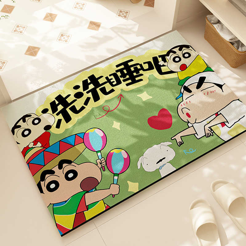 Crayon Shin-chan diatomite floor mat for bathroom entrance water-absorbent quick-drying non-slip mat for home bathroom floor S260207