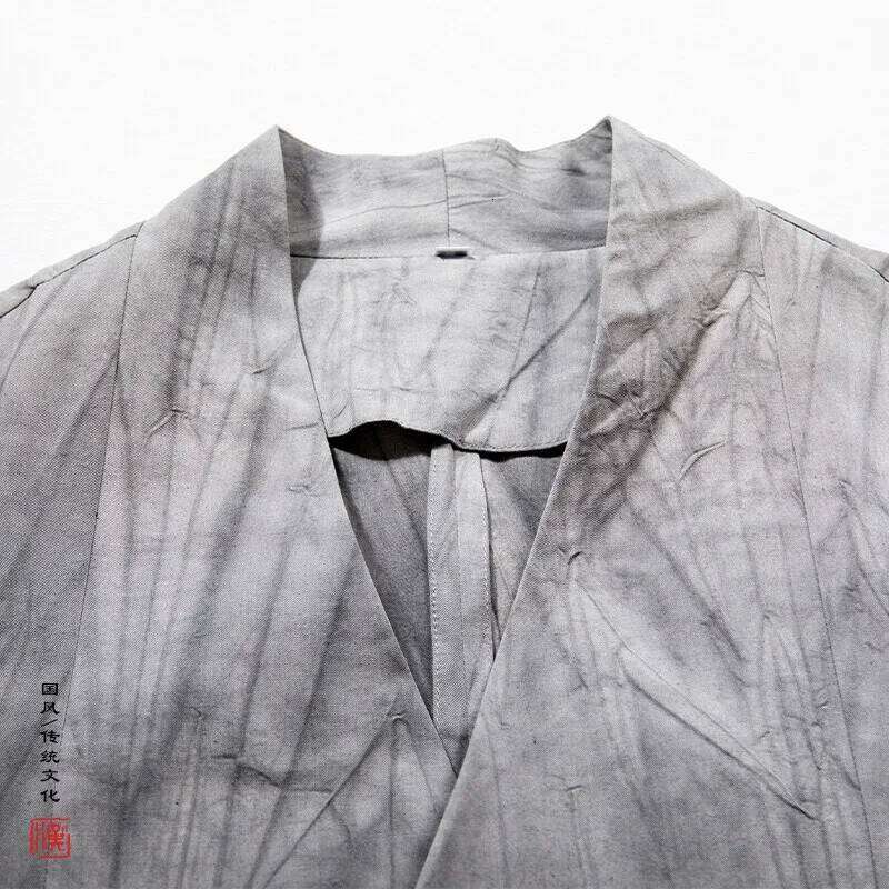 Mardi Hefxessdr Spring Chinese Style Jacket Men Kimono Harajuku Mens Cotton Vintage Open Stitch Hanfu Outerwear Male Loose Casual Coats