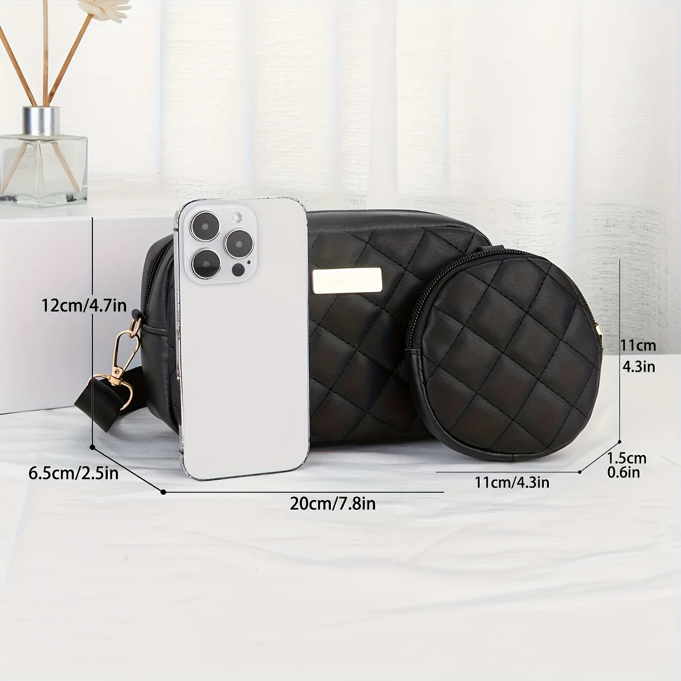 A fashionable crossbody bag set for women featuring a coin purse embroidery n adjustable shoulder strap and zipper openi 260208