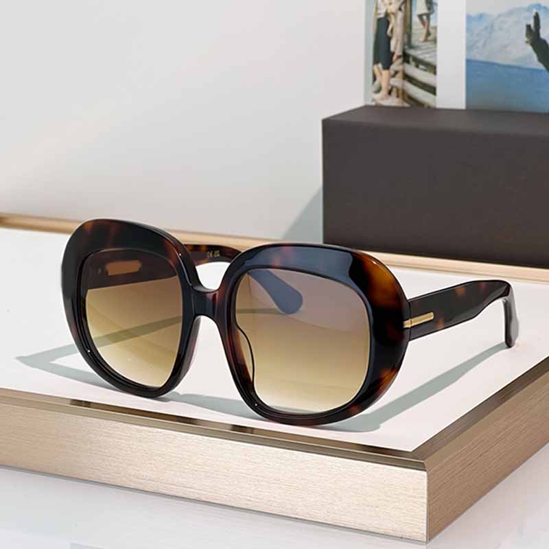 Designer Women Extra Large Exquisite Butterfly Frame Sunglasses FT1237 Fashion Man Brilliant Acetate Full Frame Eyewear Summer Beach UV400 Protection Glasse