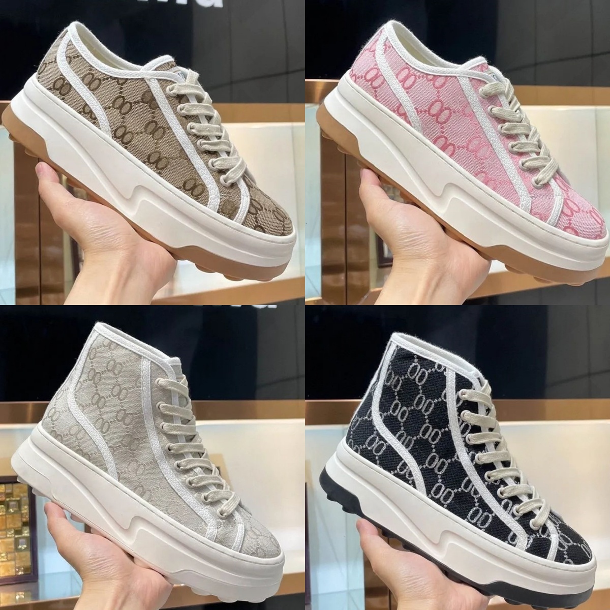 Tennis Canvas Casual shoes Luxurys Designers Womens Shoe Italy Green And Red Web Stripe Rubber Sole Stretch Cotton Low Top Mens Sneakers