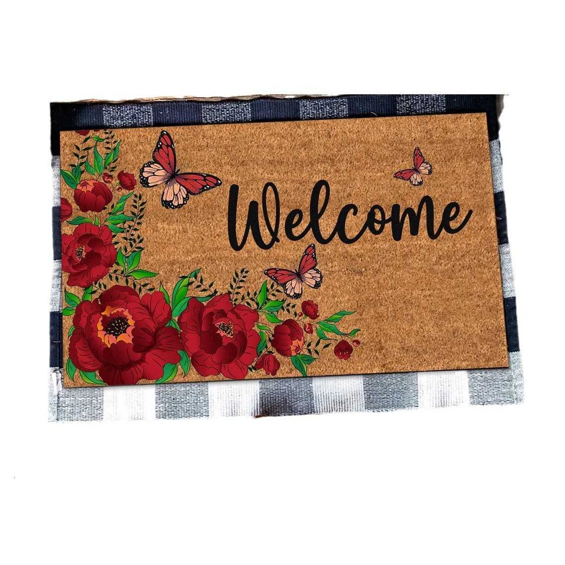American-style crystal velvet entrance doormat for home use dirt-resistant wear-resistant non-slip hallway mat S260207
