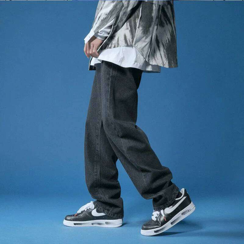 Men's Large Denim Pants Teenage Boys' Pants Loose Denim Pants Men's Fashion Trend Street Korean Style
