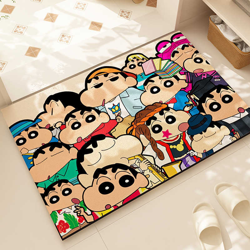 Crayon Shin-chan diatomite floor mat for bathroom entrance water-absorbent quick-drying non-slip mat for home bathroom floor S260207