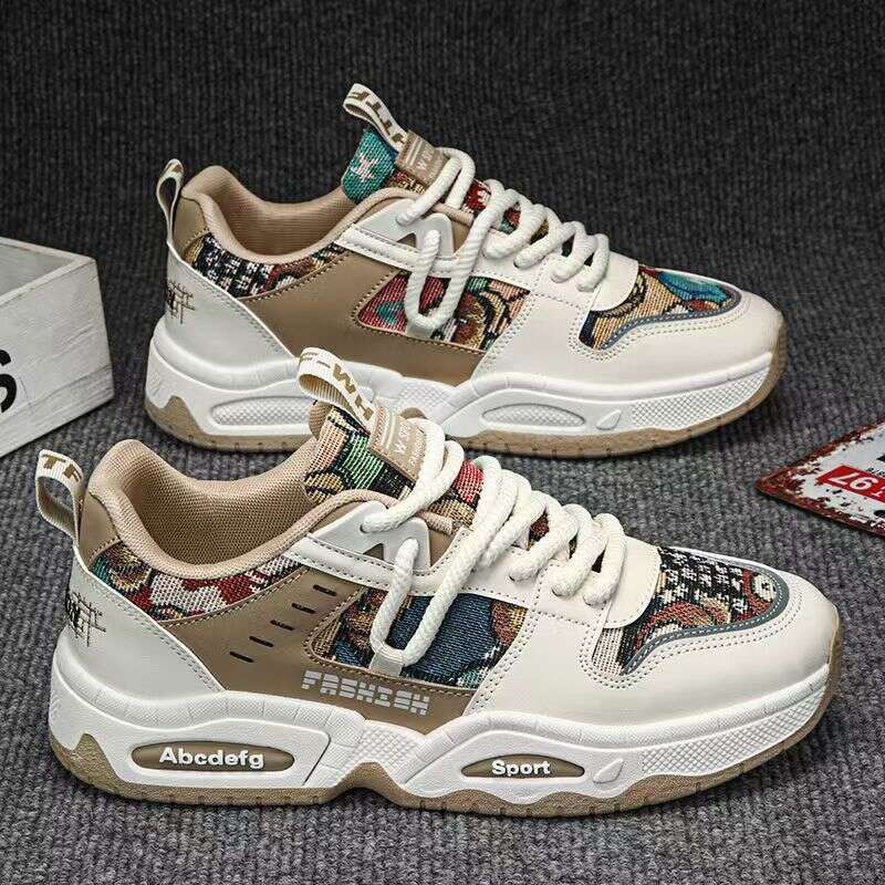 Men's Sneakers Winter 2025 New Thick-Soled Youth Height-Increasing Breathable Versatile Casual Canvas Dad Trendy Shoes