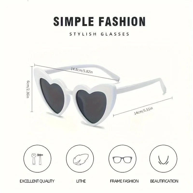 10pcs Heart Sunglasse Party Eyewear Vintage Uv400 Wedding Travel Team Sun Glasses 260207