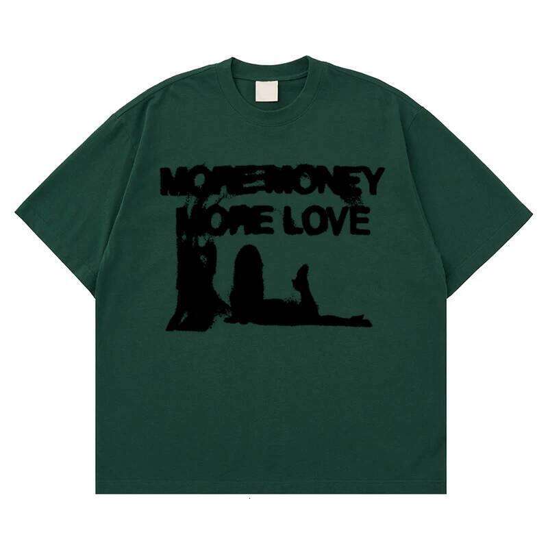 Men's oversized cotton print tops hip-hop Korean retro tees Y2k street aesthetic clothing short-sleeved top loose Tshirt X260209
