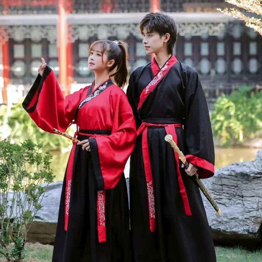 2 Piece Set Suit Traditional For Men Clothing Vintage Cosplay Chinese Hanfu Dress Embroidery Women Clothes Ethnic Style