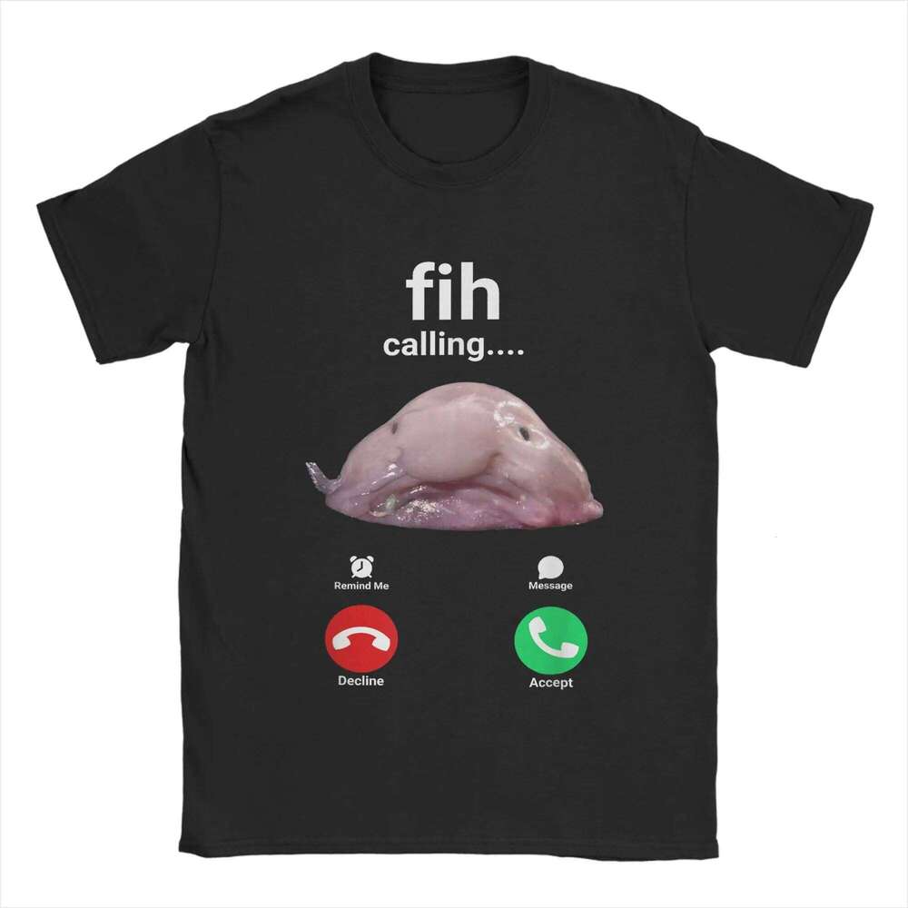 Fih Calling Remind Me Message Cotton T For Couple Vintage T-Shirts Crew Neck Hippie Tee Shirt Oversized Printed Clothing X260209