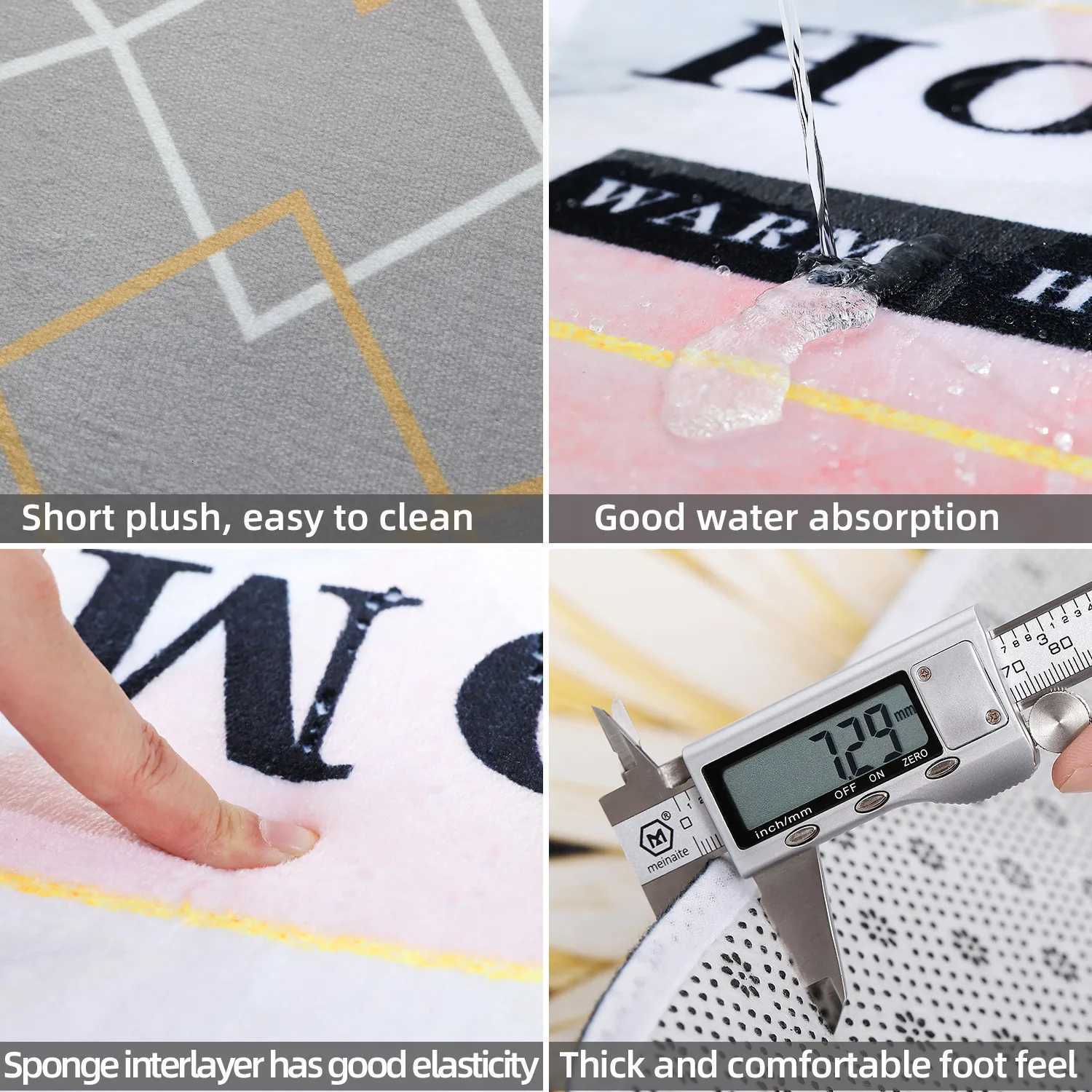 1pc Floral Letter Graphic Door Mat Doormat Carpets Rug Carpet Bath Kitchen Garden Anti-Slip Small Home Kitchen Welcome Mats S260207