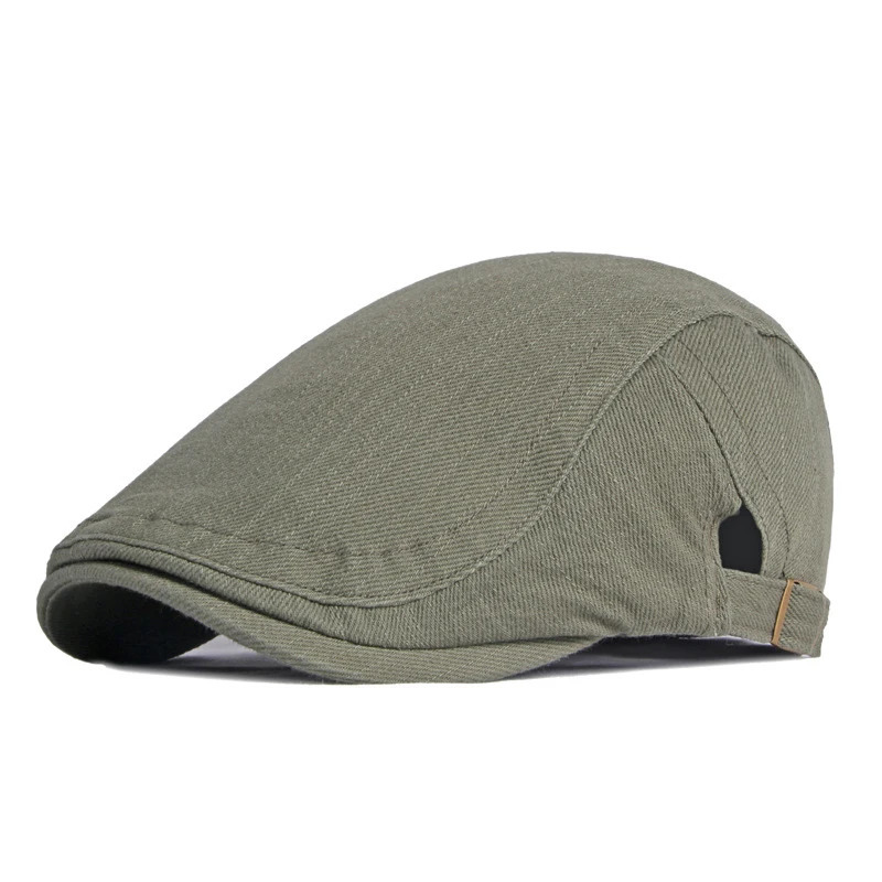 Spring Summer Beret Hat For Men Solid Black Gray Cotton Flat ed Herringbone Cap Women Outdoor Sun Ivy Hat Retro sboy Cap 260205