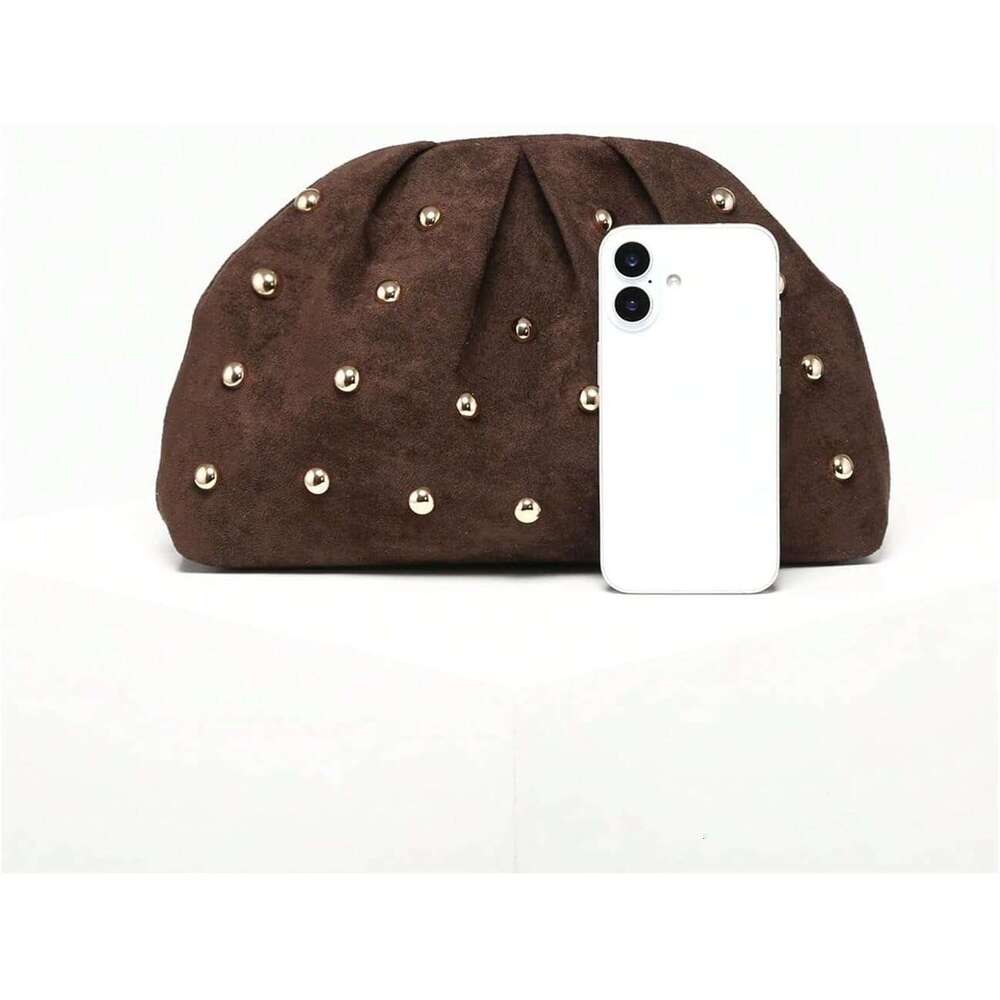 Women S Elegant Studded Clutch Bag Magnet Ruched Bags Retro Vintage Evening Handbag 2026