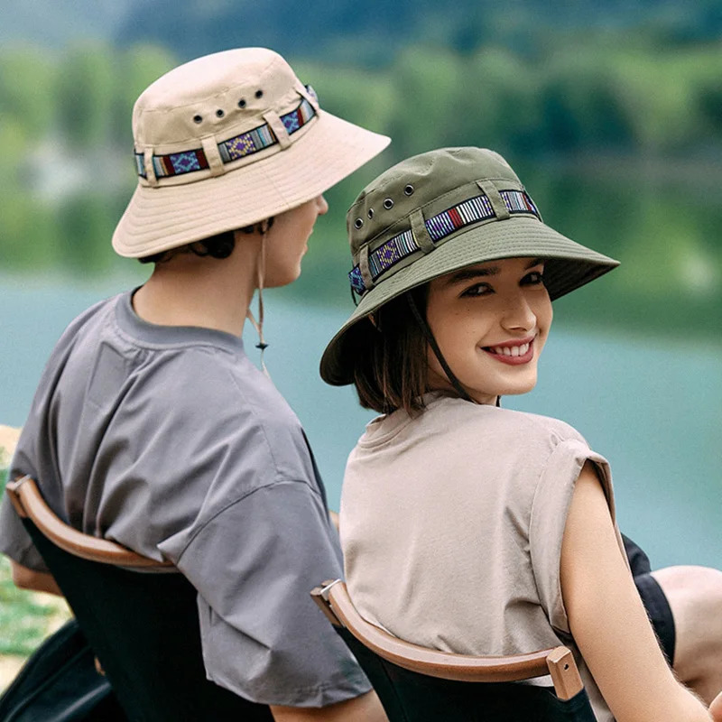 Quick-Dry Breathable Sun Hats with UPF Protection - Adjustable Drawstring Bucket Hat for Outdoor Adventures - Ideal for Hiking 260204