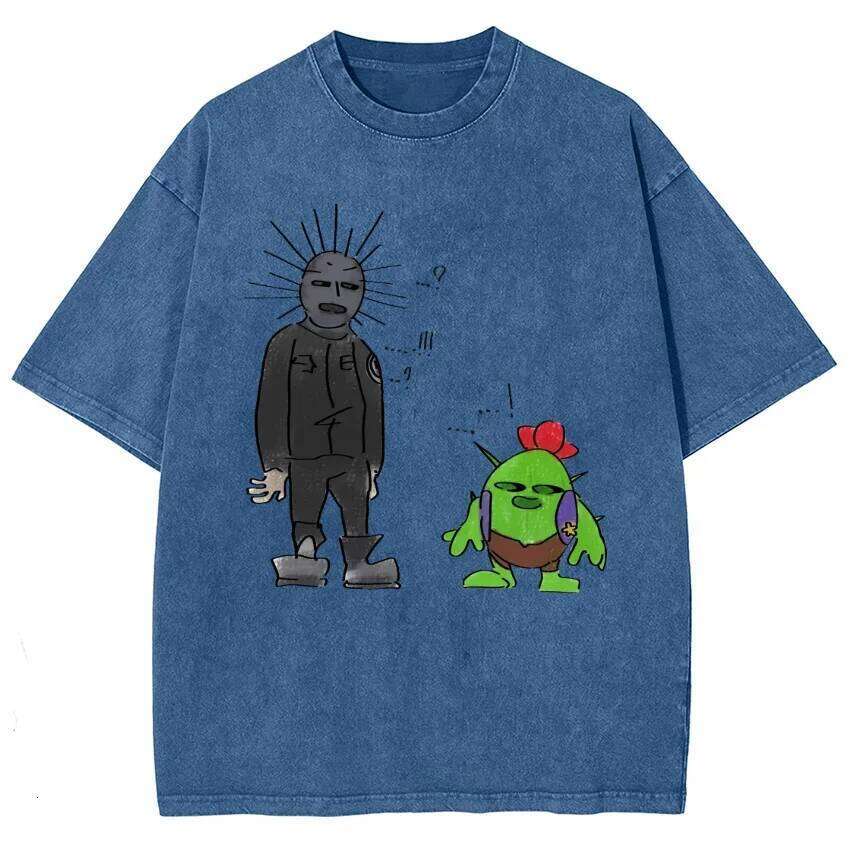Men's and women's street hip-hop retro punk Harajuku casual water-wash distressed T-shirt X260209