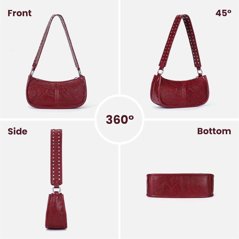 Bags For Women Y K And Handbags Retro Studded Crossbody Bag Small Shoulder Purse Leather Hobo Handbag