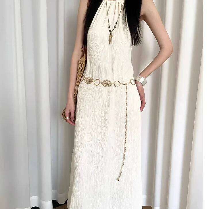 Retro Bohemian Hollow Flower Chain Ethnic Women's Decoration Dress Waist Belt X260209