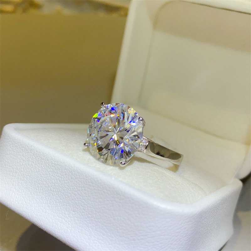 Choucong Wedding Rings Luxury Fine Jewelry Real 100% 925 Sterling Silver Round D Color VVS Large Moissanite Diamond Gemstones Party Eternity Women Bri
