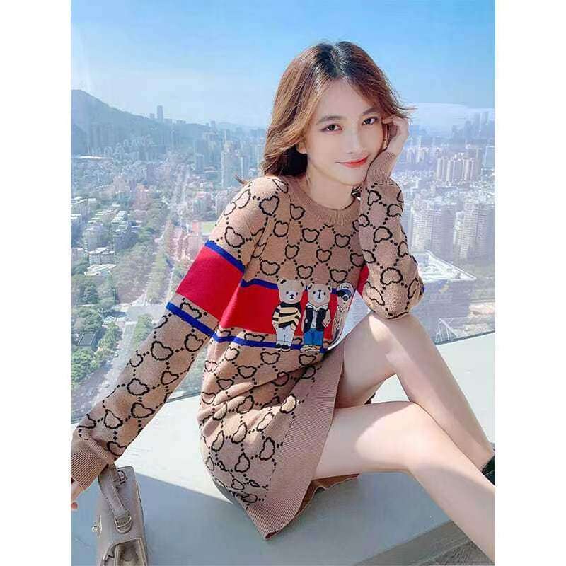 2026 French-Style High-End Custom Light-Luxury Knitted Women, New Slim-Fit Sweater Dress For Spring And Autumn