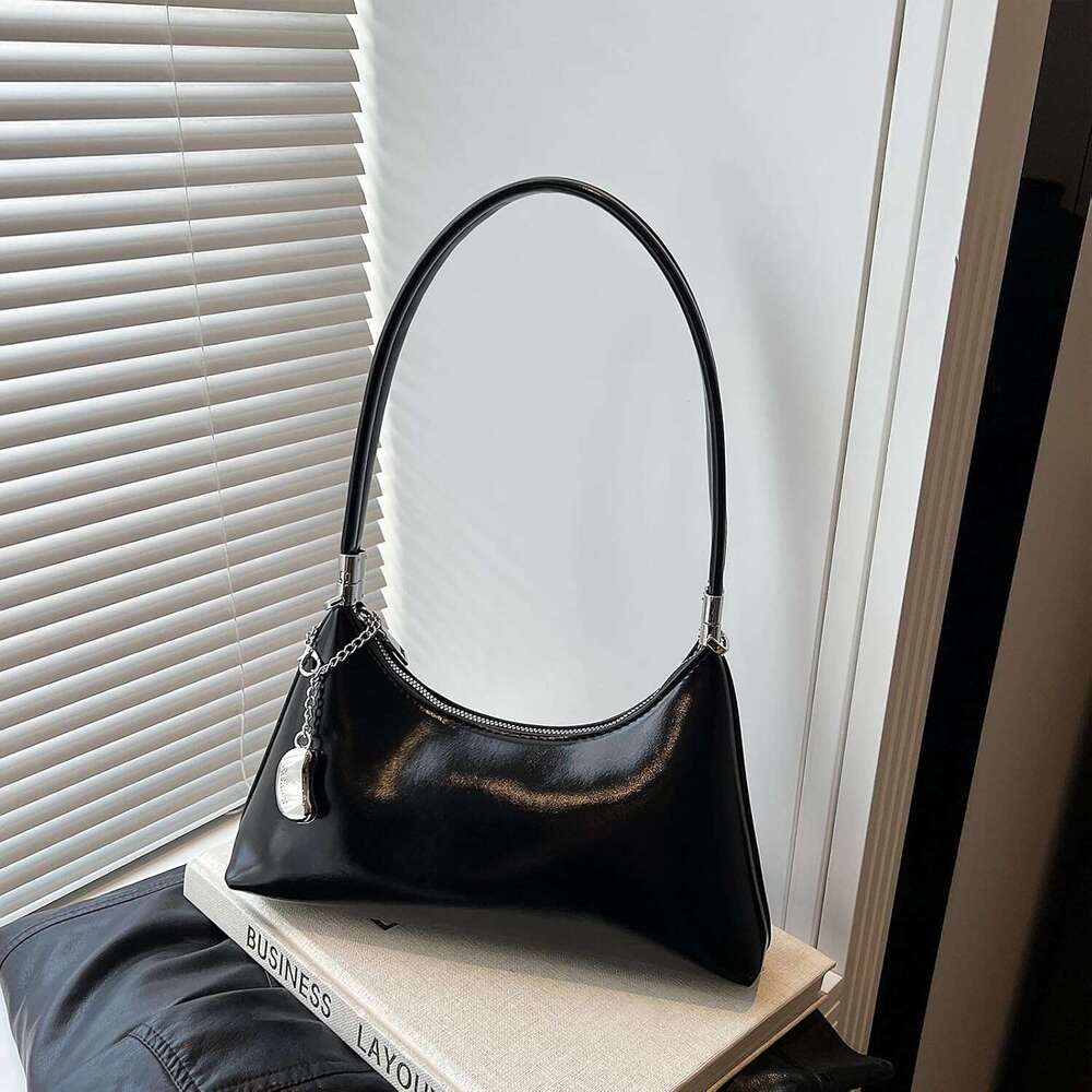 Shoulder For Women Faux Leather Hobo Satchel Handbags With Chain Charm Removable Strap Trendy Crossbody Purse Bag