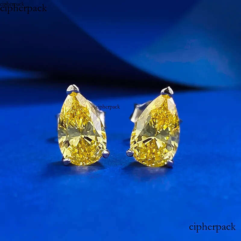 Rulalei Unique Brand Stud Earrings High Quality Jewelry Pure 100% Sterling Sier Water Drop Blue Moissanite Dia Party Women Wedding Earring Gift 16