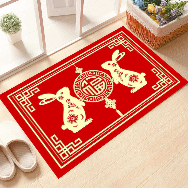 New Chinese Style Red Carpet New Year Doormat Entrance Mat Large Door Mat Entrance Door Mat Living Room Coffee Table Mat S260207