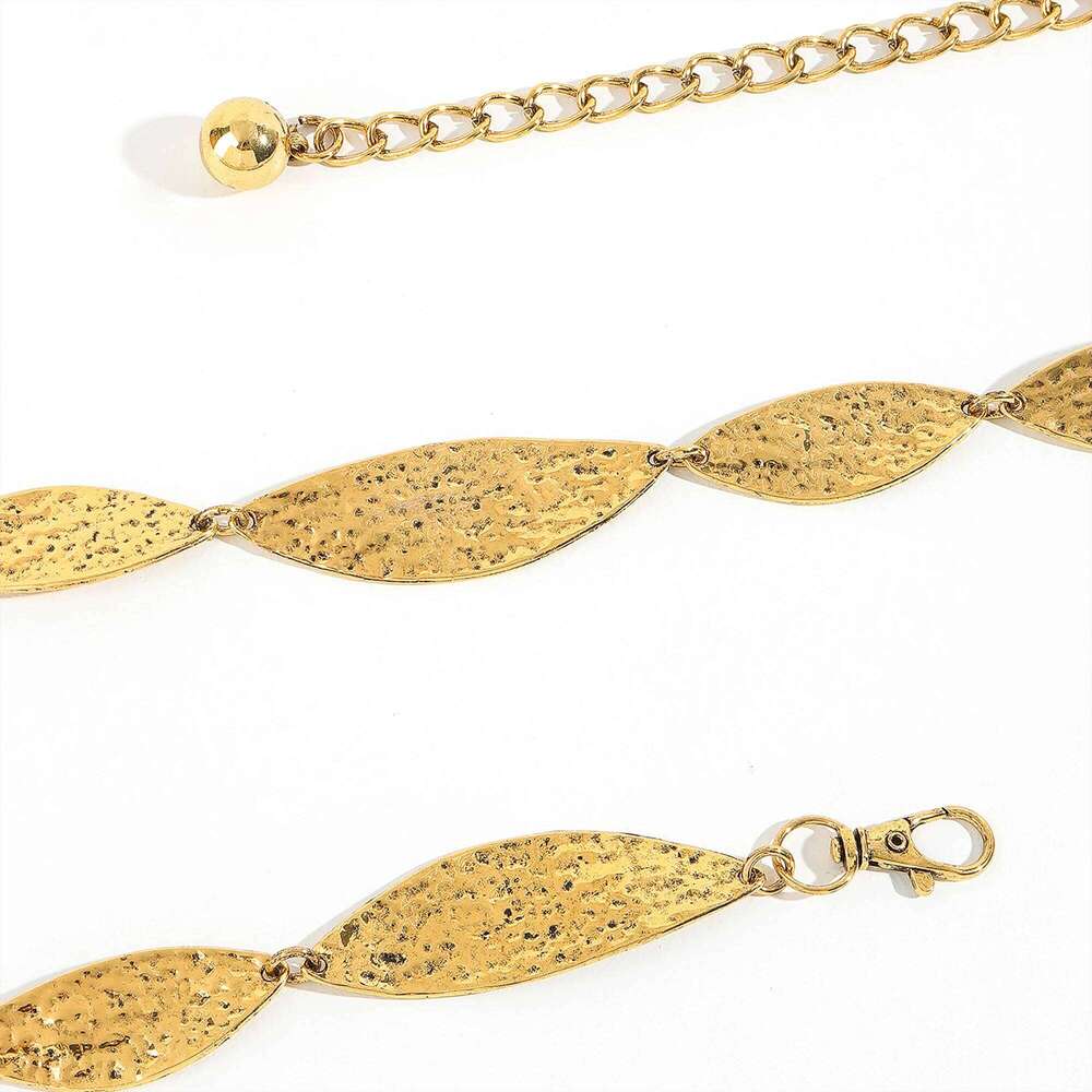 New metallic leaf waist accessory dress sub fashion belt women chain one outfit X260209