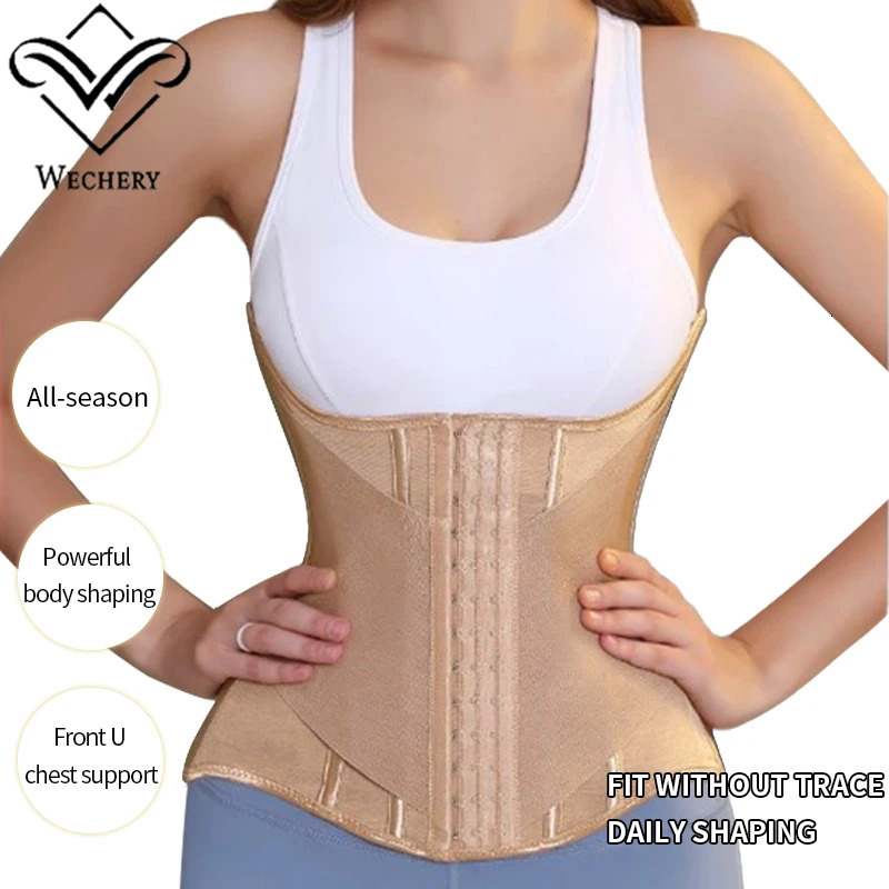 Wechery Waist Trainer Woman Body Shaper Slimmer Tummy Control Waist Shaper Belts Tight Hourglass Sheath Flat Belly Underwear 260207