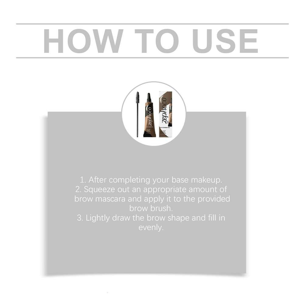 zephoco Anti-Fade Eyebrow Tint gold Velvety matte finish, long-lasting, natural wild brows with distinct, three-dimensional definition