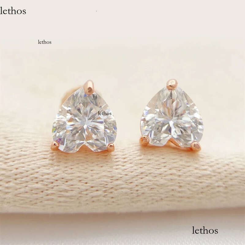 heart shaped cutting moissanite for women solid sterling sier stud earrings gold plated mens earring designer jewelry valentines day gift 2c