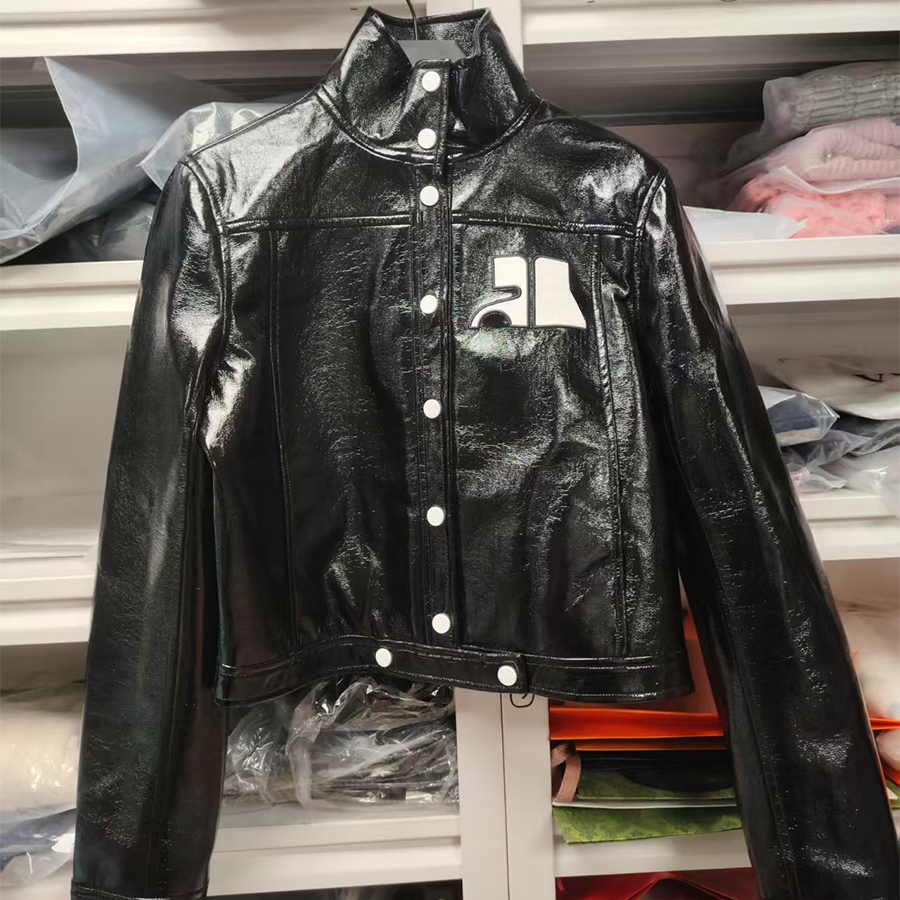 Coat Designer Jackets Men And Women Leather Jackets Glossy Granular Leather Jackets Fur Coats Motorcycle Jackets Windbreakers Black And Red Lacquered Jackets