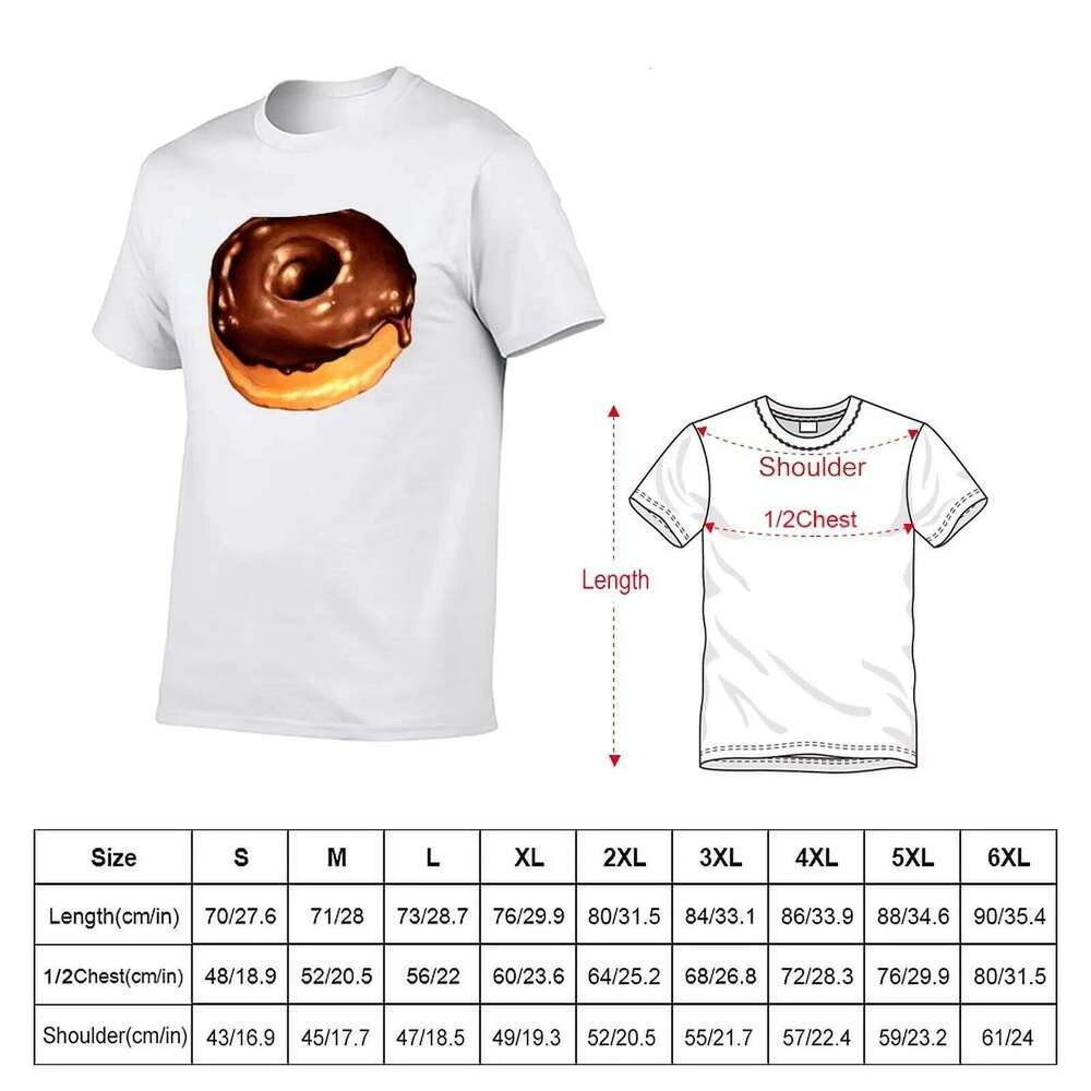 T-Shirt anime casual shirt Donut cotton Pink for Pattern t - Chocolate man shirts X260209