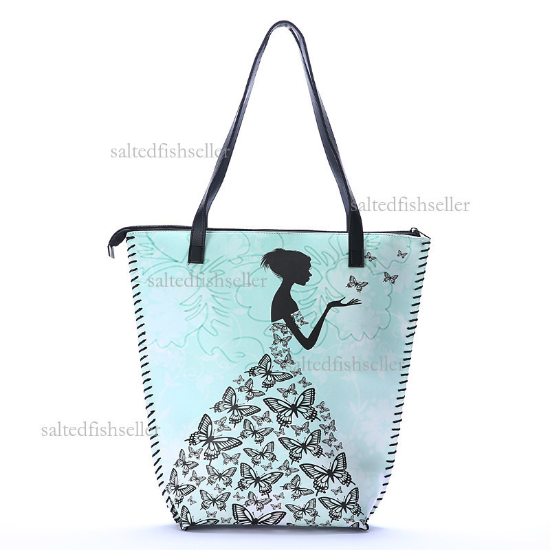 2026 Luxury Retro Ethnic Style Shopping Bag, Fashionable Women's PU Soft Leather Printed Shoulder Bag Hong Kong Style Mommy Handmade Three-dimens