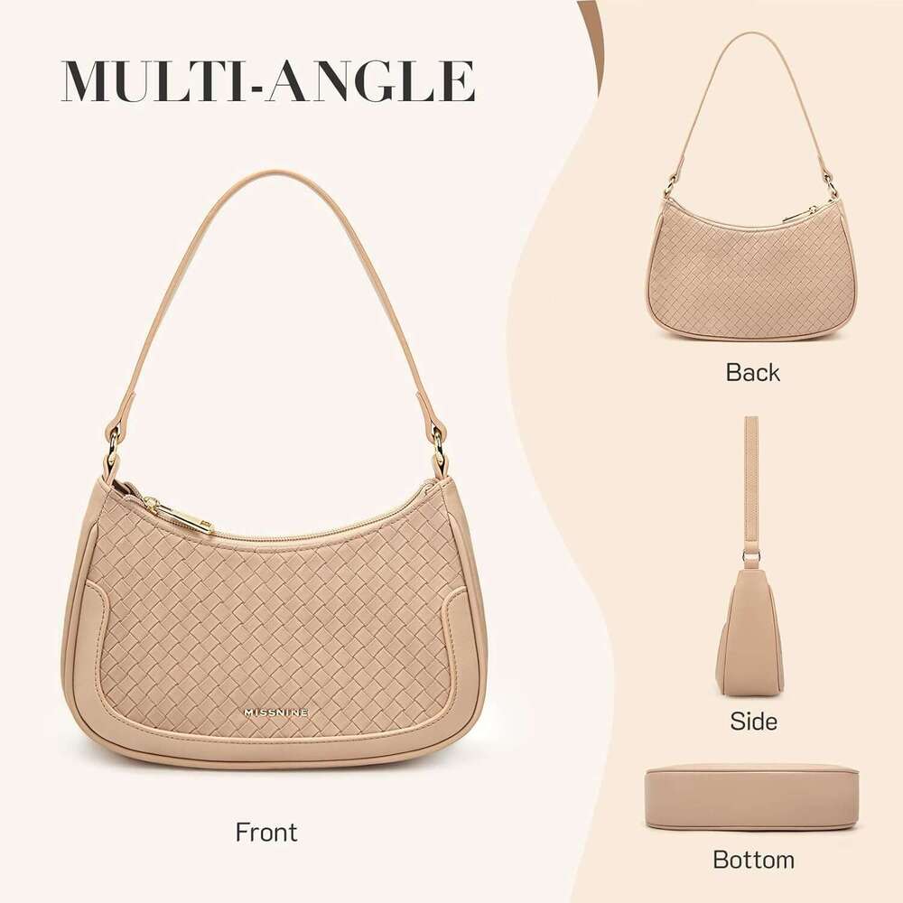 Shoulder Bag Purses For Women Small Handbags Mini Clutch Purse With Adjustable Strap Trendy Hobo Underarm Crescent