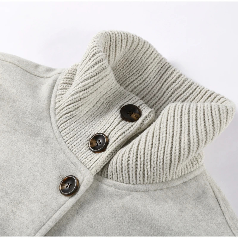 Knitted Fur Sweaters Women Casual Stand Collar Long Sleeve Single-breasted Pocket Loose Cardigan 2026 Early Spring Chic Knitwear 260122