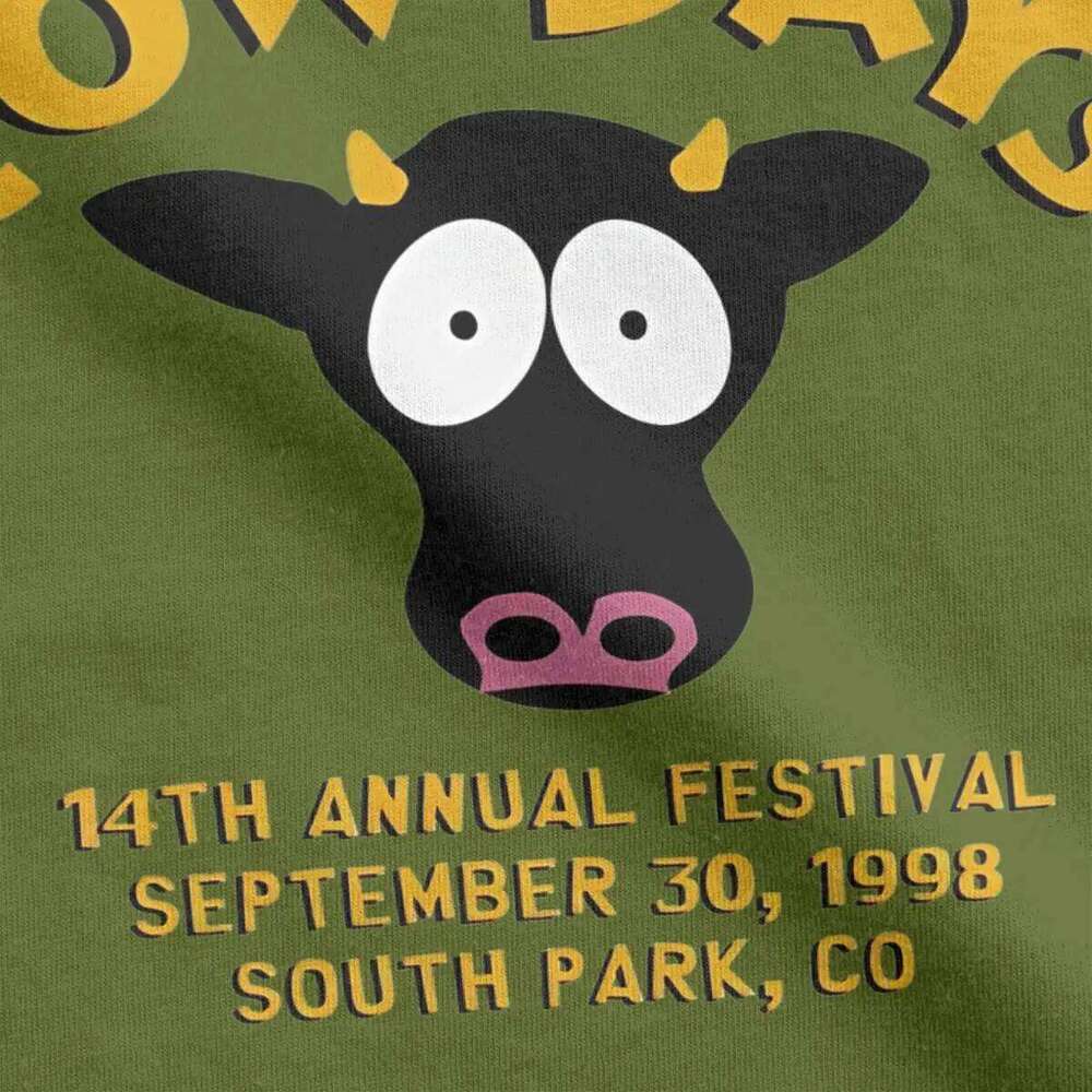 Men Women Cow Days '98 T Shirts Southparks Pure Cotton Clothes Funny Short Sleeve Crewneck Tee Shirt Gift Idea T-Shirt X260209