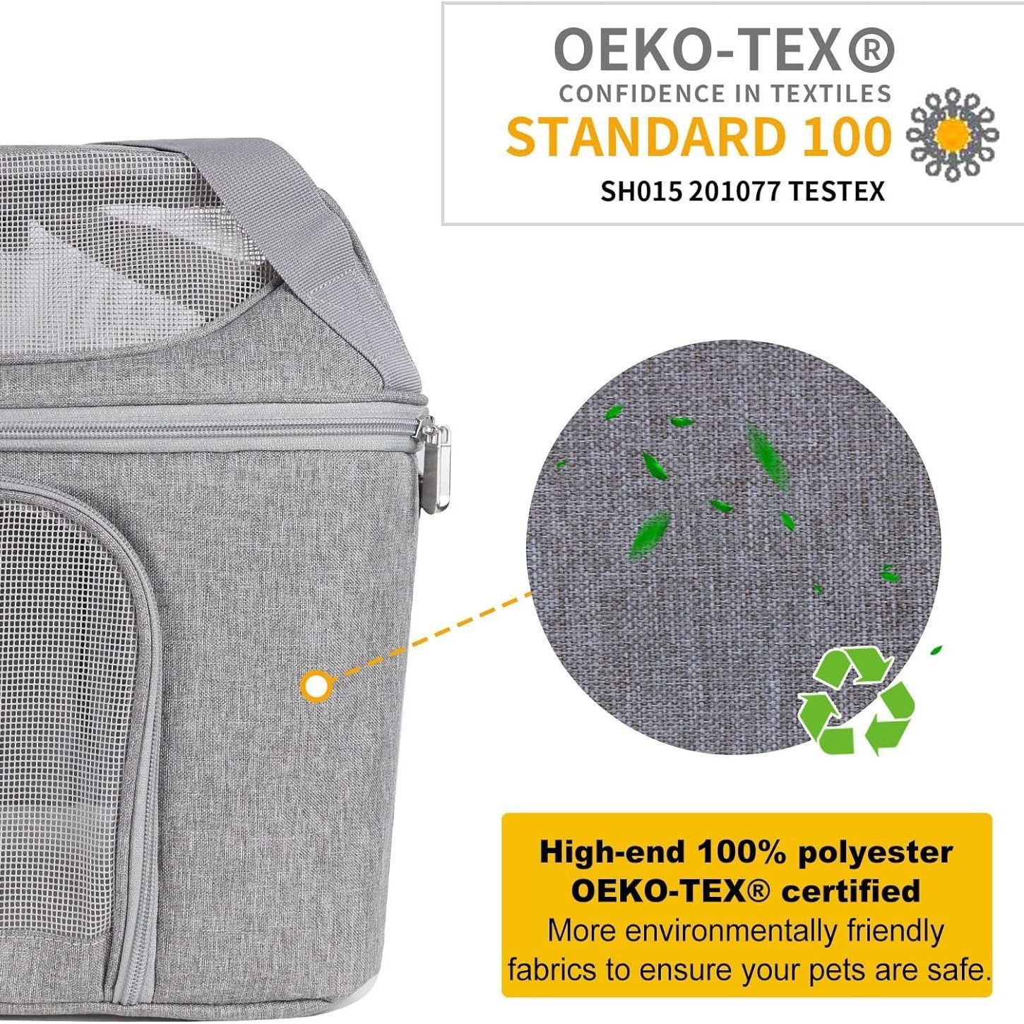 Soft side pet carrier for large cat carrier, suitable for foldable travel small dog carrier, airline approved cat carrier