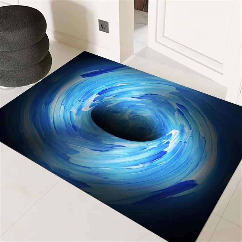 3D Optical Illusions Radial Stripe Doormat Funny Geometry Spiral Entrance Rug Soft Non-slip Home Decor Carpet for Living Room S260207