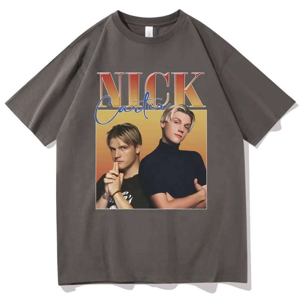 Rock Band Backstreet Boys Nick Carter Print T-shirt Male Vintage T Shirts Cotton Tees Men's Women Hip Hop Oversized Tshirt X260209