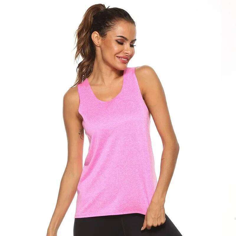 STOUREG Sleeveless Racer Workout Tops for Quick Dry Tank Women Fitness Crop Top Yoga Shirts 26Y0209